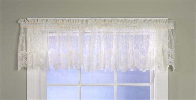 70011-430-006-15 Mona Lisa Engineered Bridal Lace Window Panels, Shell