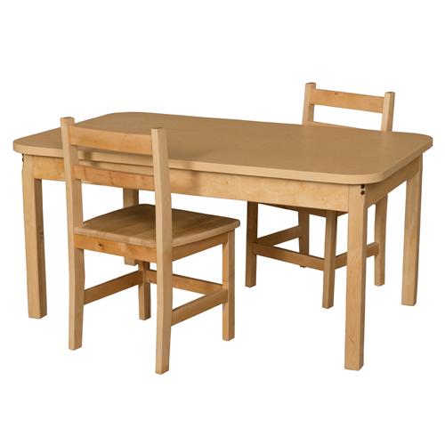 3048HPL18 Rectangle High Pressure Laminate Table With Hardwood Legs- 18 In.