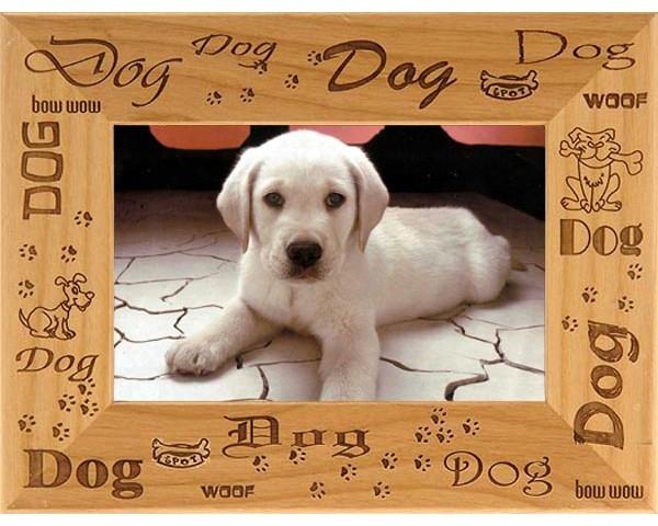 Giftworks Plus PET0071 Dog - Repeating- Alder Wood Frame- 4 x 6 In