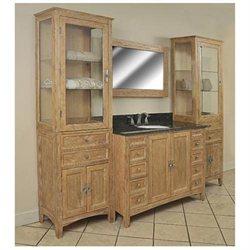 2240-9058-MBWO 73 in. Single Basin Vanity in Oak Glaze Finish - Midnight Black- White Oval