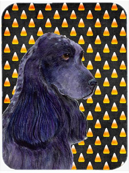 SS4264LCB Cocker Spaniel Candy Corn Halloween Portrait Glass Cutting Board - Large