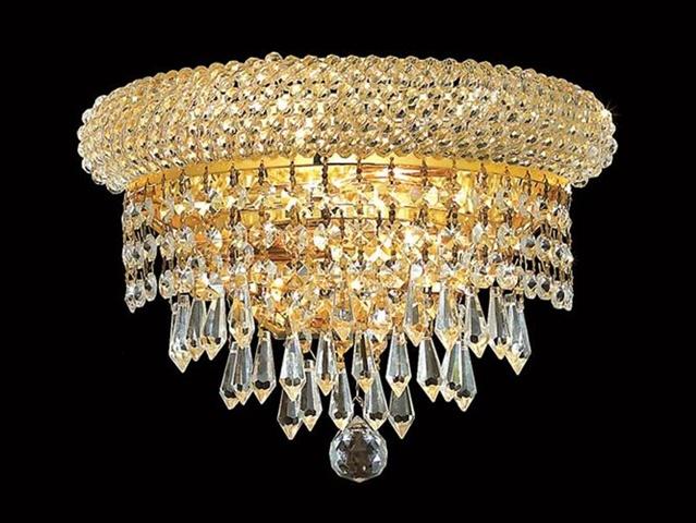 1802W12G-RC 12 x 6 in. Primo Collection Wall Sconce - Royal Cut- Gold