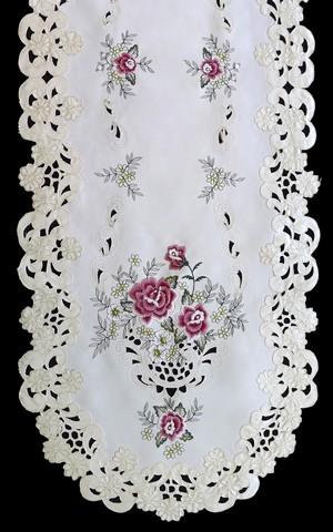 H0971-RS English Rose Round Table Cloth, 68 x 68 in.