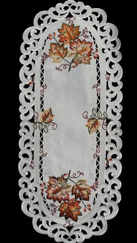 H9036-E Maple Leaf Branch Round Doily, 16 in.