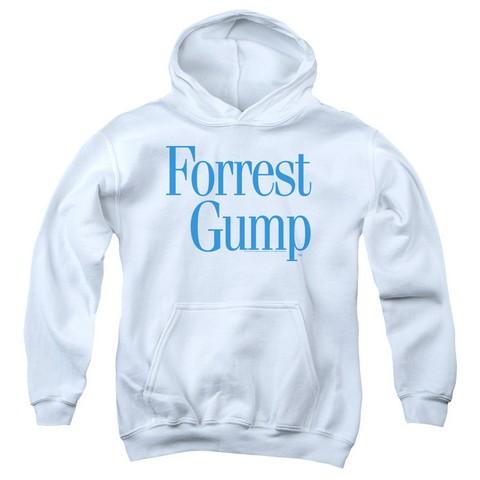 Forrest Gump-Logo Youth Pull-Over Hoodie- White - Medium