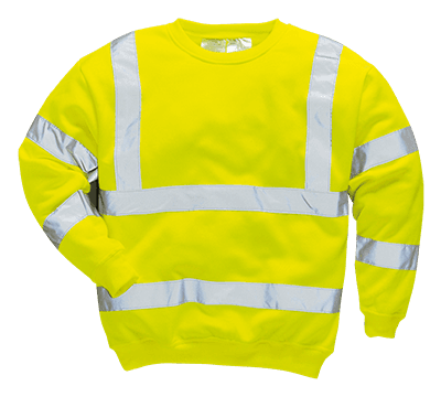 B303 Extra Large Regular Hi-Visibility Sweatshirt, Yellow
