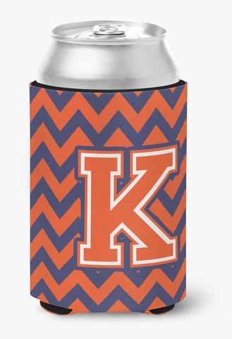 CJ1042-KCC Letter K Chevron Orange & Blue Can or Bottle Hugger, 0.25 x 4 x 5.5 in.