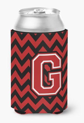 CJ1047-GCC Letter G Chevron Black & Red Can or Bottle Hugger