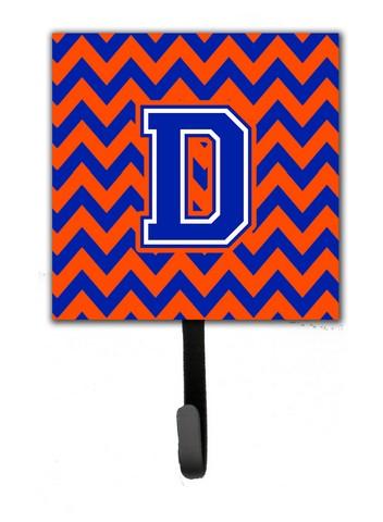 CJ1044-DSH4 Letter D Chevron Orange & Blue Leash or Key Holder, 6 x 1.25 x 4.25 in.