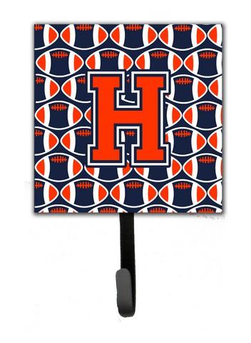CJ1066-HSH4 Letter H Football Orange, Blue & White Leash or Key Holder