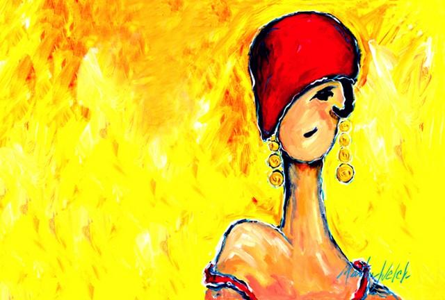 MW1219PLMT Azalines Earrings Lady Fabric Placemat