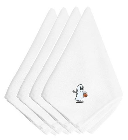 Halloween Trick or Treat Ghost Embroidered Napkins