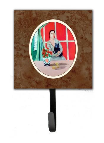 7269SH4 Lady with Her Schipperke Leash or Key Holder, 6 x 1.25 x 4.25 in.