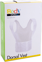 BDS128LRG Dorsal Vest Adjustable Waistband,White - Large