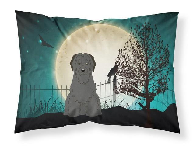 Halloween Scary Briard Black Fabric Standard Pillowcase 20.5 x 0.25 x 30 in.