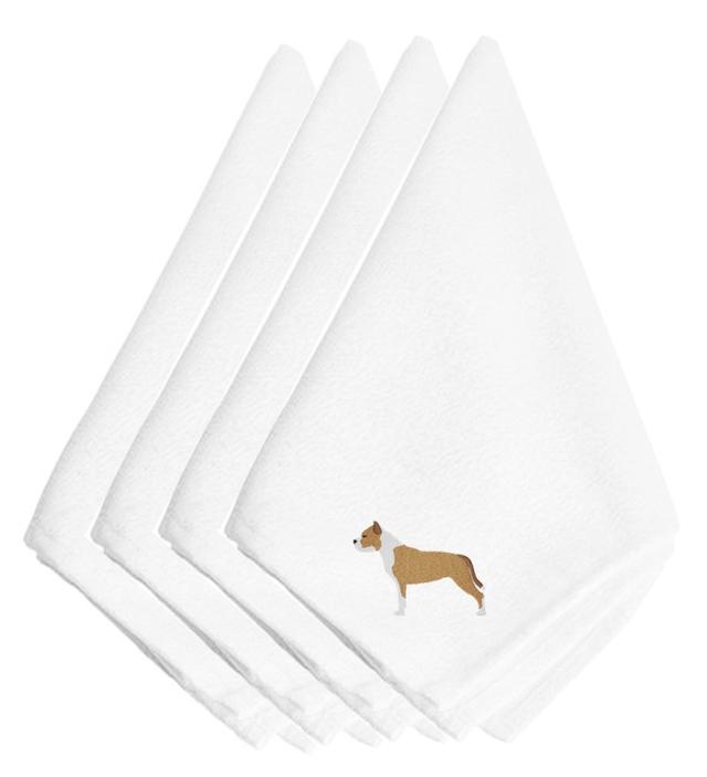 BB3454NPKE Staffordshire Bull Terrier Embroidered Napkins, Set of 4