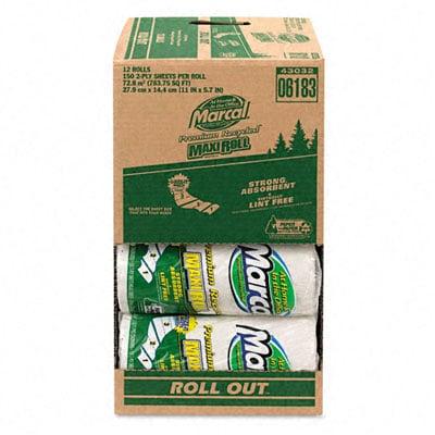 Kitchen Paper Towel Roll 11 x 5-3/4 White 140 Sheets/Roll. 12 Rolls/Ctn