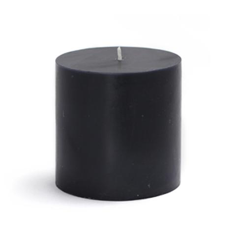 CPZ-081-12 3 x 3 in. Black Pillar Candles -12pcs-Case- Bulk