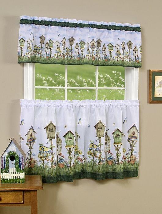 Home Sweet Home Tier & Valance Set - 58 in. x 24 in. Tier Pair -58 in. x 13 in. Valance