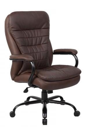 B991-BB Boss Heavy Duty Double Plush LeatherPlus Chair - 350 Lbs