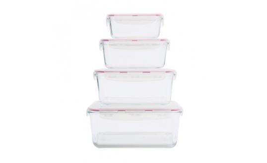 Glaslife Air-Tight Glass Storage Containers- Rectangular Set