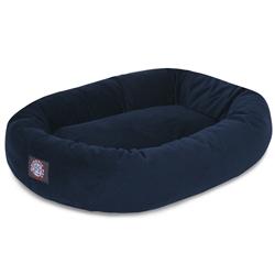 Majestic Pet 78899567504 52 in. Navy Suede Bagel Dog Bed