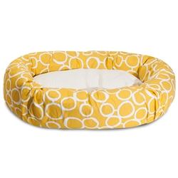 Majestic Pet 78899554263 32 in. Fusion Yellow Sherpa Bagel Bed