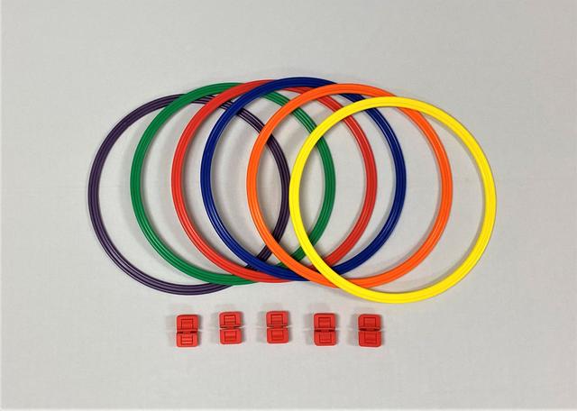 EVB-0067 Agility Ring Set with Clips - 15 in. Dia.- set of 6 colors