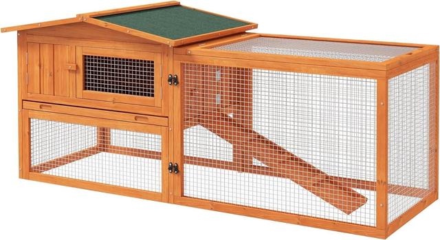 CB16185 62 in. Chicken Coop House Wooden Rabbit Hutch Bunny Hen Pet Animal Run