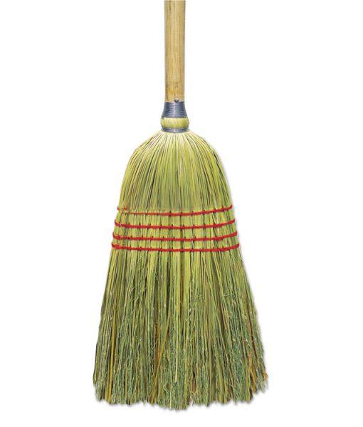 BWKBR10012 Upright Corn & Fiber Broom with Lacquered Wood Handle, Natural - 6 Per Carton