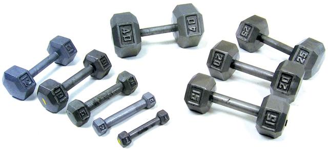 3472 45lbs Cast Iron Hex Dumbbell