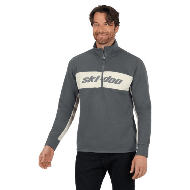 Ski-Doo Men's Heritage 1/4 Zip / XL / Grey / Snowmobile Gear