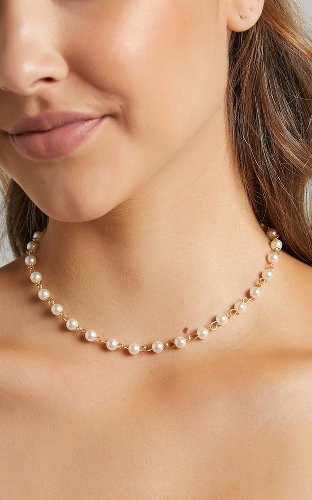 Never Fade Necklace - Pearl Beaded Choker in Gold