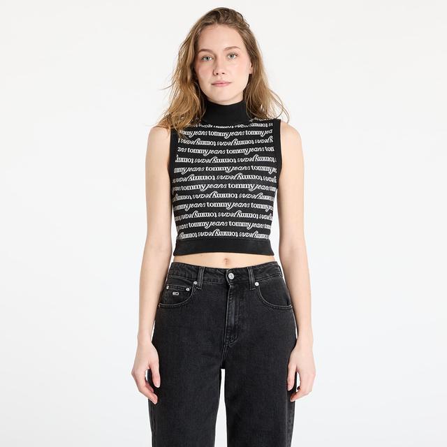 Sweater Tommy Jeans Crop Script Vest Black XS