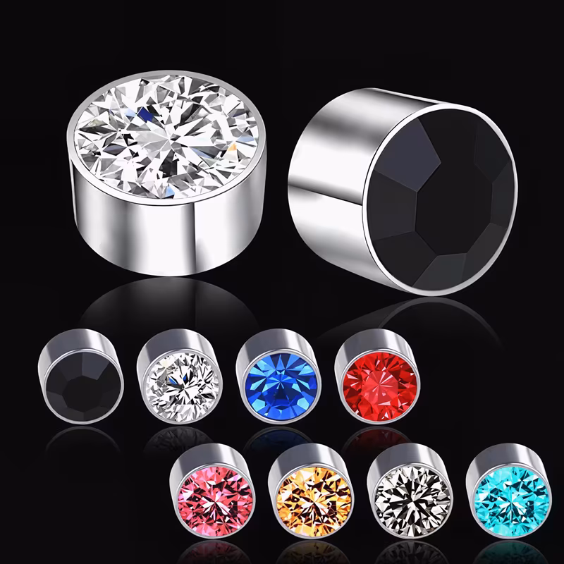 Color Magnetic Non-Piercing Stainless Steel Earrings