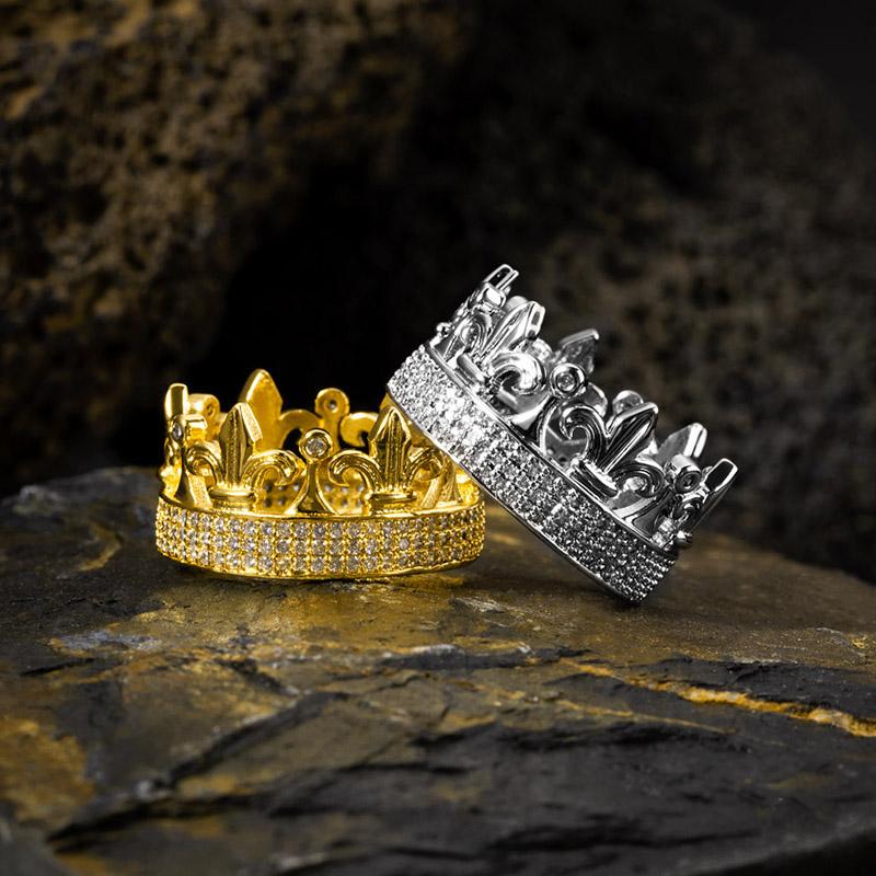 Iced King Crown Ring