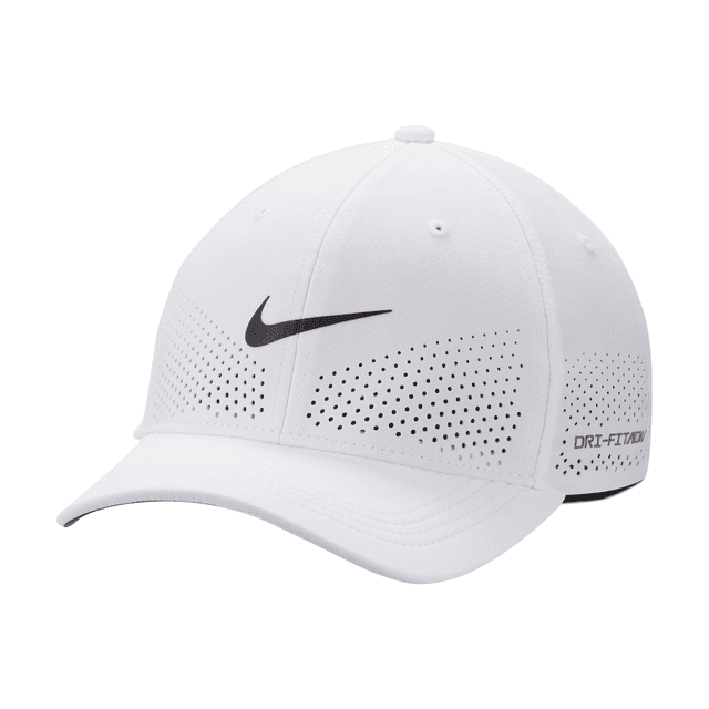 Nike Unisex Dri-FIT ADV Rise Structured SwooshFlex Cap in White | FB5633-100