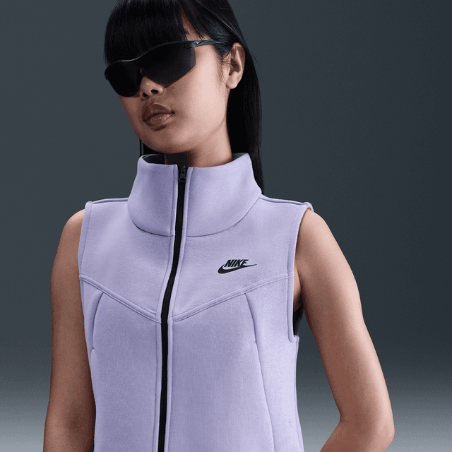 Women's Nike Sportswear Tech Fleece Full-Zip Vest in Purple | HJ1378-533