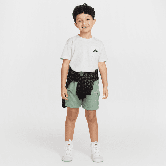 Nike Sportswear Little Kids' Pocket T-Shirt and French Terry Shorts Set in Green | 86N041-G0Z