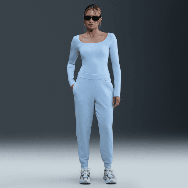 Nike Women's Form Long-Sleeve Bodysuit in Blue | HQ8296-441