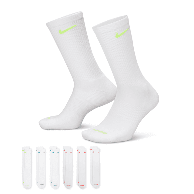 Nike Men's Everyday Plus Cushioned Training Crew Socks (6 Pairs) in Multicolor | SX6897-968