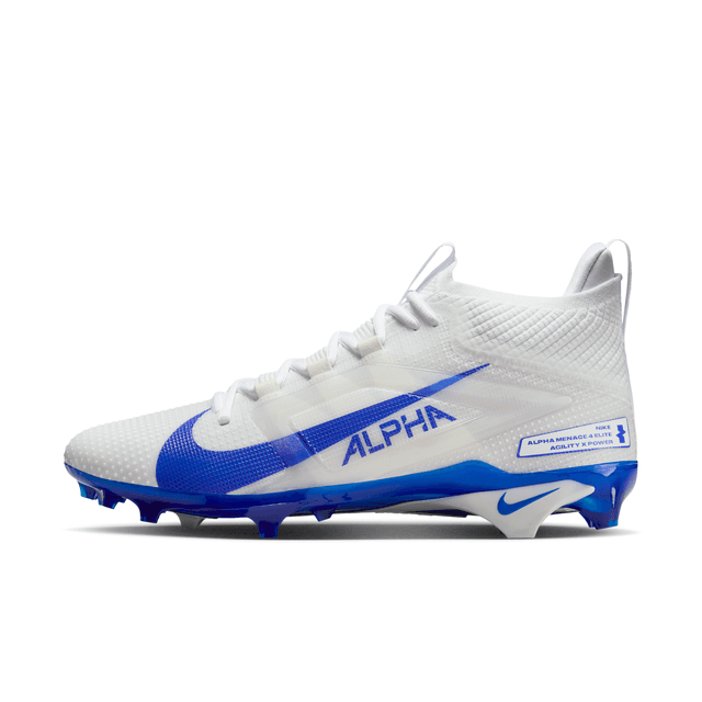 Nike Men's Alpha Menace 4 Elite Football Cleats in White | FD7036-103