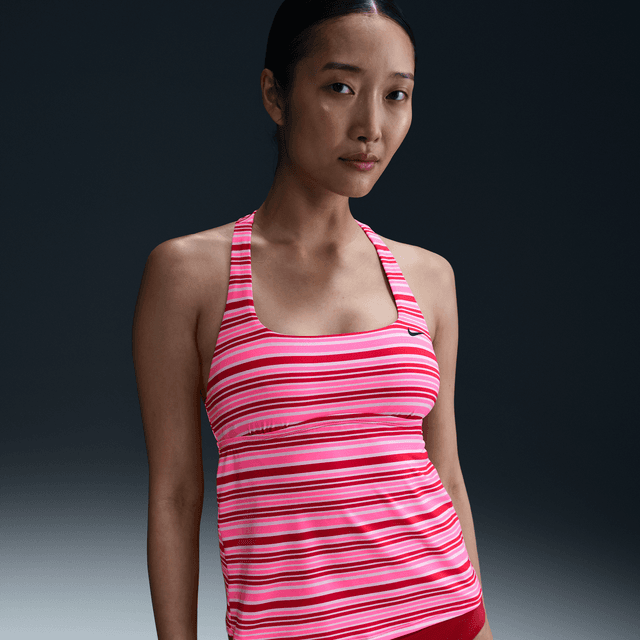 Nike Women's Swim Square-Neck Tank Topini in Red | NESSF284-614