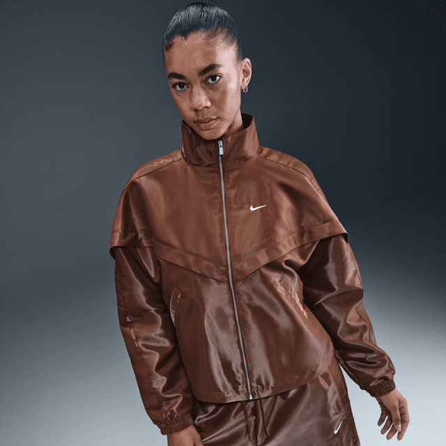 Women's Nike Sportswear Windrunner Shine Jacket in Brown | HV2467-265