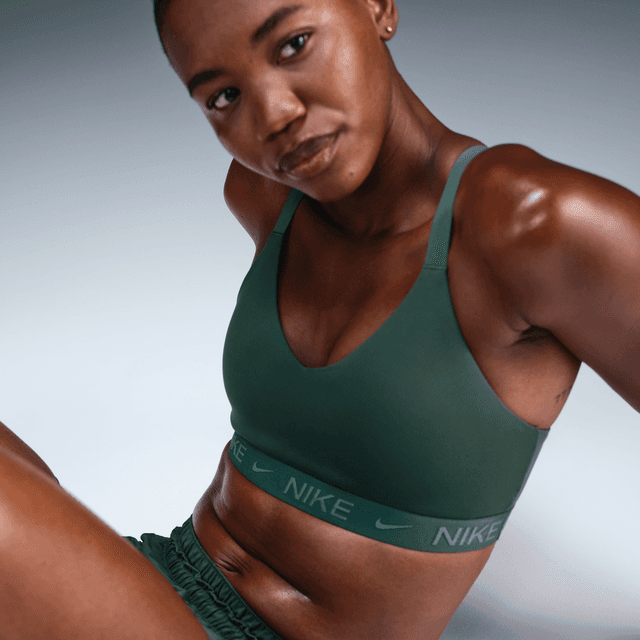 Nike Women's Indy Medium Support Padded Adjustable Sports Bra in Green | FD1065-338