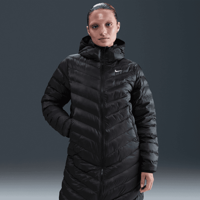 Women's Nike Sportswear Windpuffer Therma-FIT Hooded Parka in Black | HV2460-010