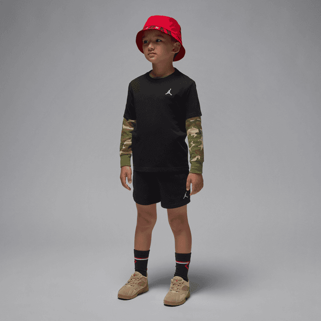 Jordan Brooklyn Essentials Little Kids' 2-Piece French Terry Shorts Set in Black | 85D979-023