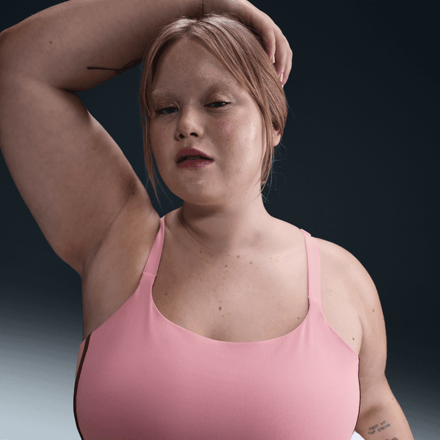 Nike Women's One Convertible Light-Support Lightly Lined Sports Bra (Plus Size) in Pink | HF5368-699