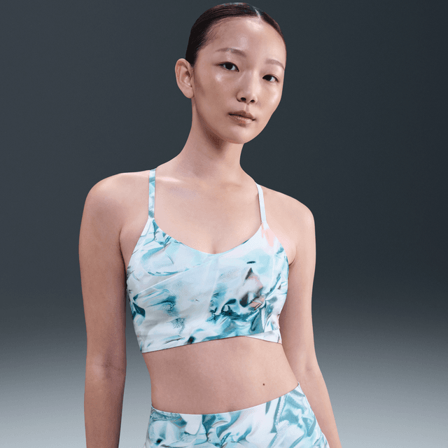 Nike Women's Indy Artist Collection Light-Support Padded Wrap Sports Bra in Blue | HQ3954-423