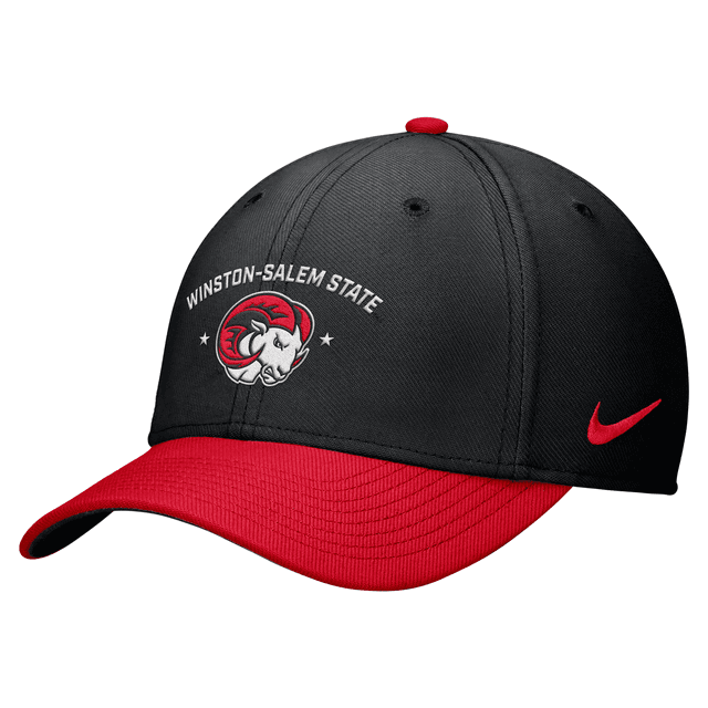 Nike Unisex Rise College (Winston-Salem State University) Dri-FIT SwooshFlex Cap in Black | C16956WISA-BLK